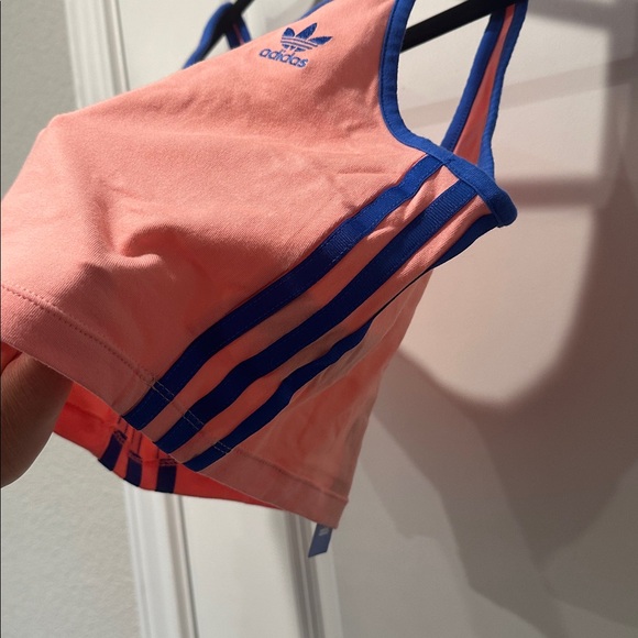 NWT MED Adidas Pink and Blue Athletic Crop Top - Picture 3 of 7